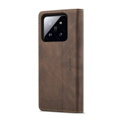 For Xiaomi 14 CaseMe 013 Multifunctional Horizontal Flip Leather Phone Case(Coffee) - 14 Cases by CaseMe | Online Shopping UK | buy2fix