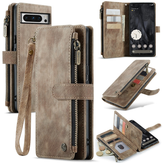 For Google Pixel 8 Pro CaseMe C30 Multifunctional Leather Phone Case(Brown) - Google Cases by CaseMe | Online Shopping UK | buy2fix