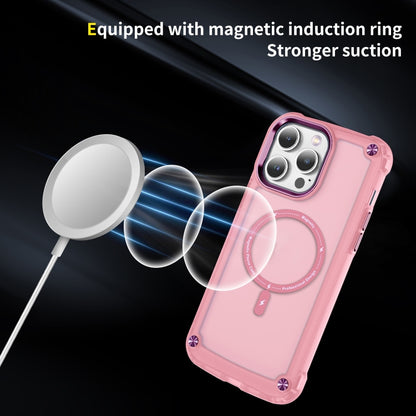 For iPhone 14 Plus Skin Feel TPU + PC MagSafe Magnetic Phone Case(Transparent Pink) - iPhone 14 Plus Cases by buy2fix | Online Shopping UK | buy2fix