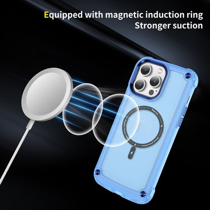 For iPhone 14 Plus Skin Feel TPU + PC MagSafe Magnetic Phone Case(Transparent Blue) - iPhone 14 Plus Cases by buy2fix | Online Shopping UK | buy2fix