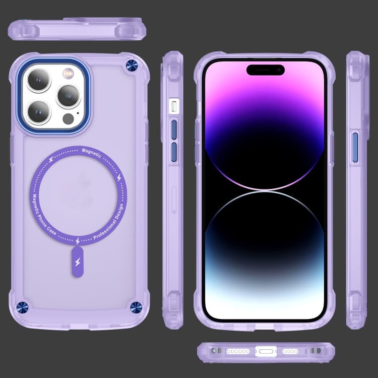 For iPhone 11 Pro Skin Feel TPU + PC MagSafe Magnetic Phone Case(Transparent Purple) - iPhone 11 Pro Cases by buy2fix | Online Shopping UK | buy2fix