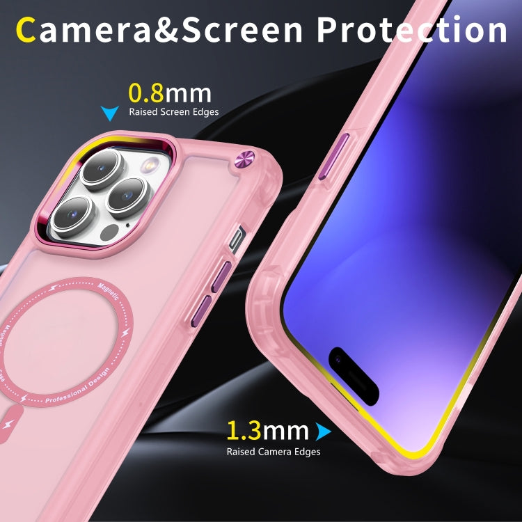 For iPhone 16 Pro Max Skin Feel TPU + PC MagSafe Magnetic Phone Case(Transparent Pink) - iPhone 16 Pro Max Cases by buy2fix | Online Shopping UK | buy2fix