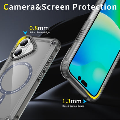 For iPhone 16 Skin Feel TPU + PC MagSafe Magnetic Phone Case(Transparent Black) - iPhone 16 Cases by buy2fix | Online Shopping UK | buy2fix