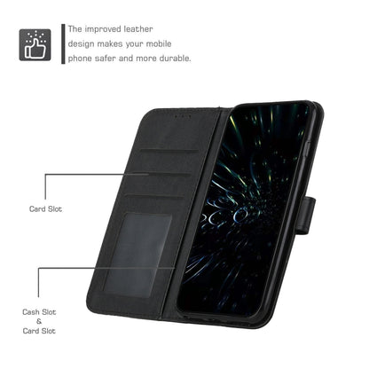 For Xiaomi Redmi A3 Stitching Calf Texture Buckle Leather Phone Case(Black) - Xiaomi Cases by buy2fix | Online Shopping UK | buy2fix