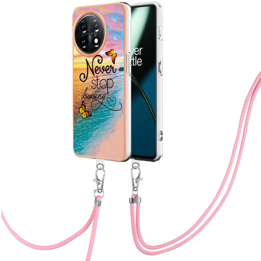 For OnePlus 11 Electroplating IMD TPU Phone Case with Lanyard(Dream Butterfly) - OnePlus Cases by buy2fix | Online Shopping UK | buy2fix