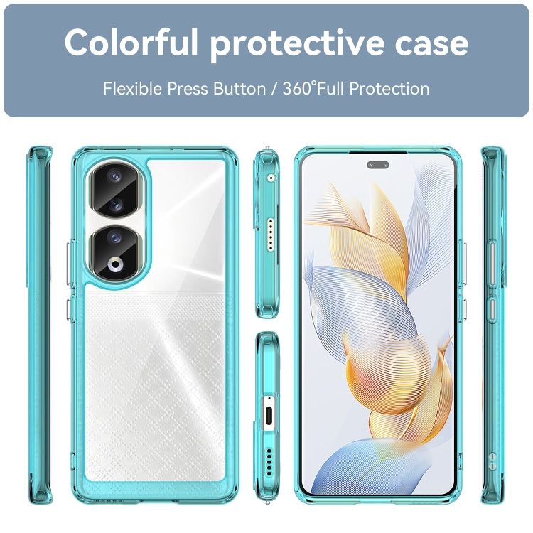 For Honor 90 Pro Colorful Series Acrylic Hybrid TPU Phone Case(Transparent Blue) - Honor Cases by buy2fix | Online Shopping UK | buy2fix