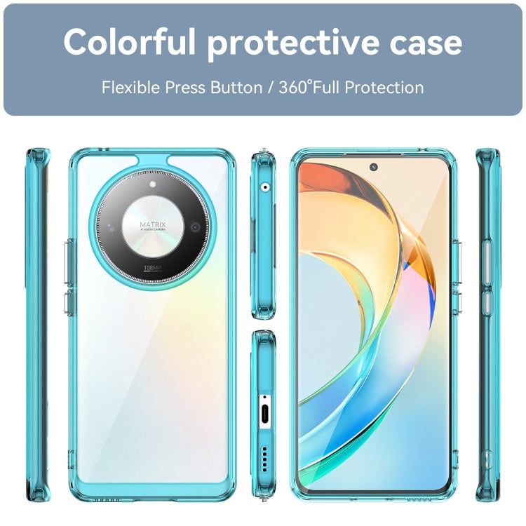 For Honor X9b Colorful Series Acrylic Hybrid TPU Phone Case(Transparent Blue) - Honor Cases by buy2fix | Online Shopping UK | buy2fix