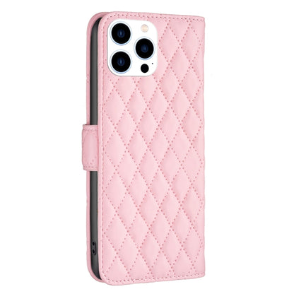 For iPhone 16 Pro Max Diamond Lattice Wallet Flip Leather Phone Case(Pink) - iPhone 16 Pro Max Cases by buy2fix | Online Shopping UK | buy2fix