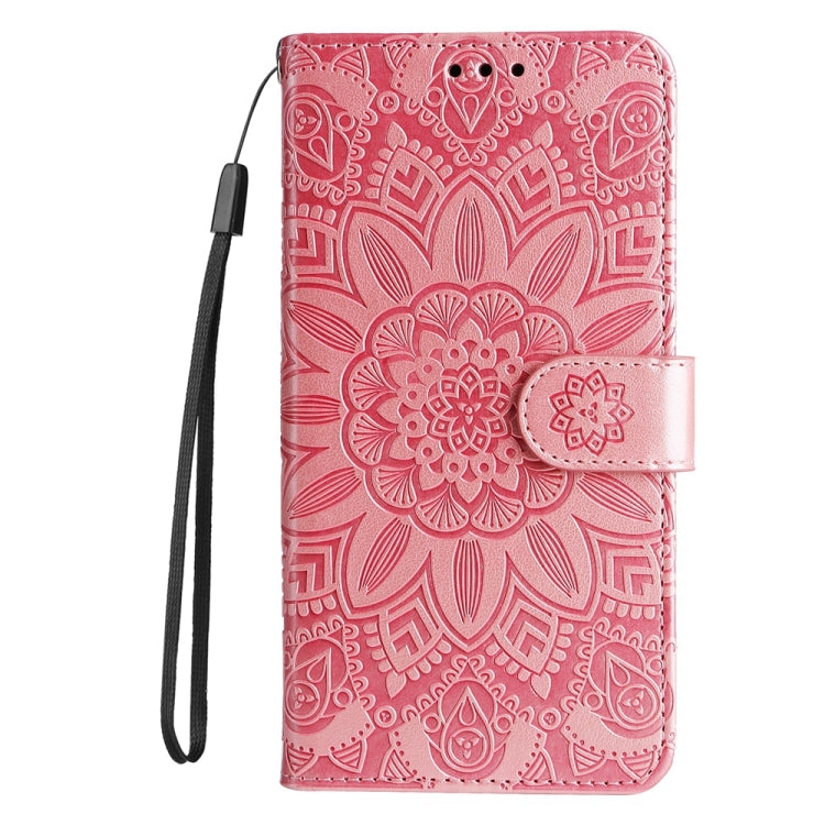 For Google Pixel 9 Embossed Sunflower Leather Phone Case(Rose Gold) - Google Cases by buy2fix | Online Shopping UK | buy2fix