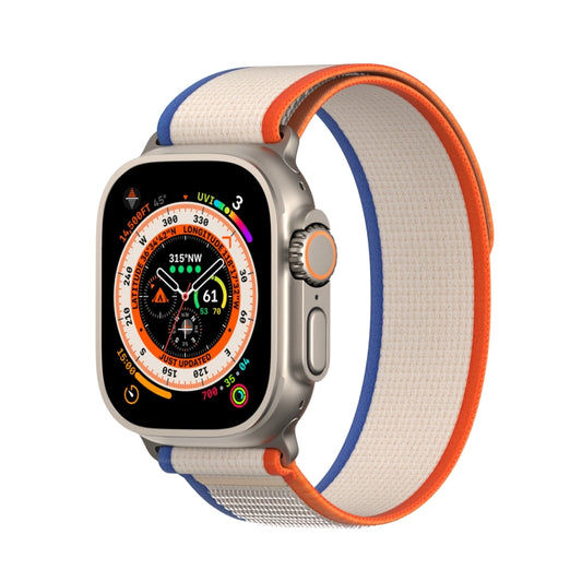 For Apple Watch SE 2023 44mm DUX DUCIS YJ Series Nylon Watch Band(Orange Beige) - Watch Bands by DUX DUCIS | Online Shopping UK | buy2fix