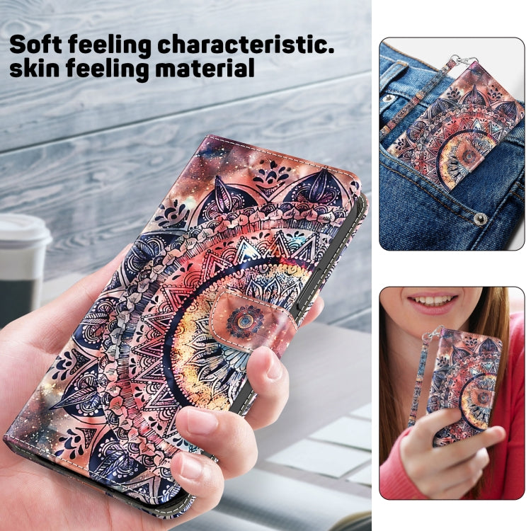 For Google Pixel 9 Pro XL 3D Painted Pattern Leather Phone Case(Colorful Mandala) - Google Cases by buy2fix | Online Shopping UK | buy2fix