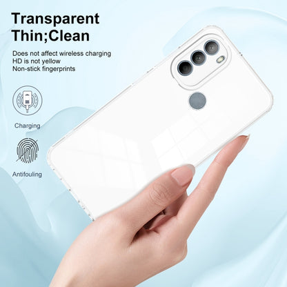 For Motorola Moto G31 Brazil Version 3 in 1 Clear TPU Color PC Frame Phone Case(White) - Motorola Cases by buy2fix | Online Shopping UK | buy2fix