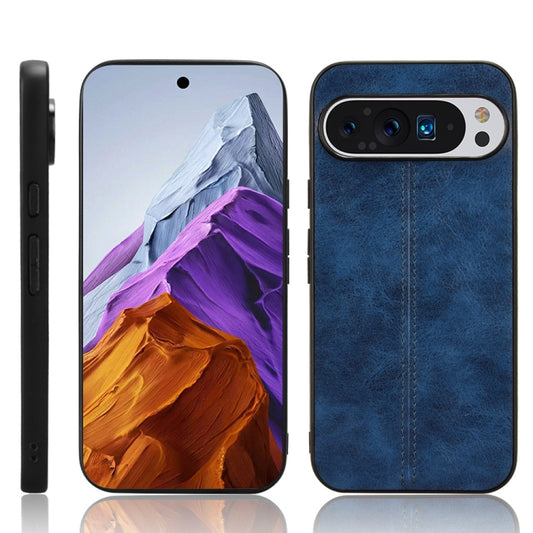 For Google Pixel 9 Pro XL Cow Pattern Sewing Back Cover Phone Case(Blue) - Google Cases by buy2fix | Online Shopping UK | buy2fix