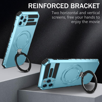 For iPhone 11 Pro Max MagSafe Magnetic Holder Phone Case(Light Blue) - iPhone 11 Pro Max Cases by buy2fix | Online Shopping UK | buy2fix