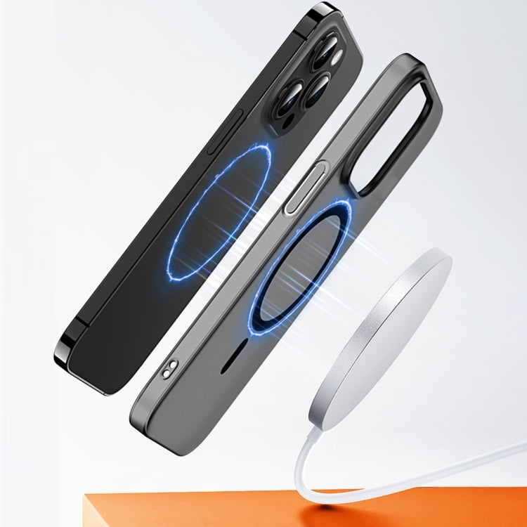 For iPhone 14 Pro Max High Transparency MagSafe Ice Fog Phone Case(Translucent Gray) - iPhone 14 Pro Max Cases by buy2fix | Online Shopping UK | buy2fix