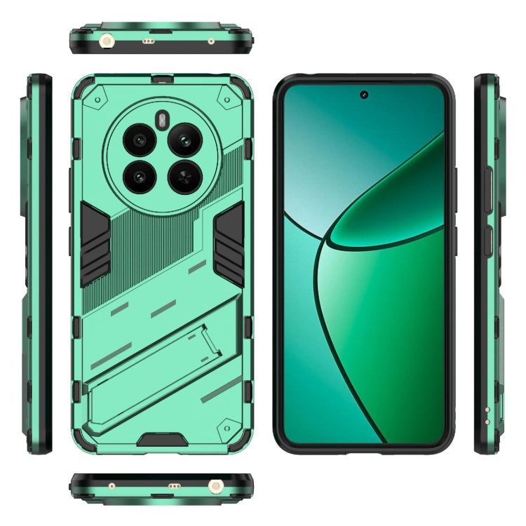 For Realme 12+ 5G Global Punk Armor 2 in 1 PC + TPU Phone Case with Holder(Green) - Realme Cases by buy2fix | Online Shopping UK | buy2fix