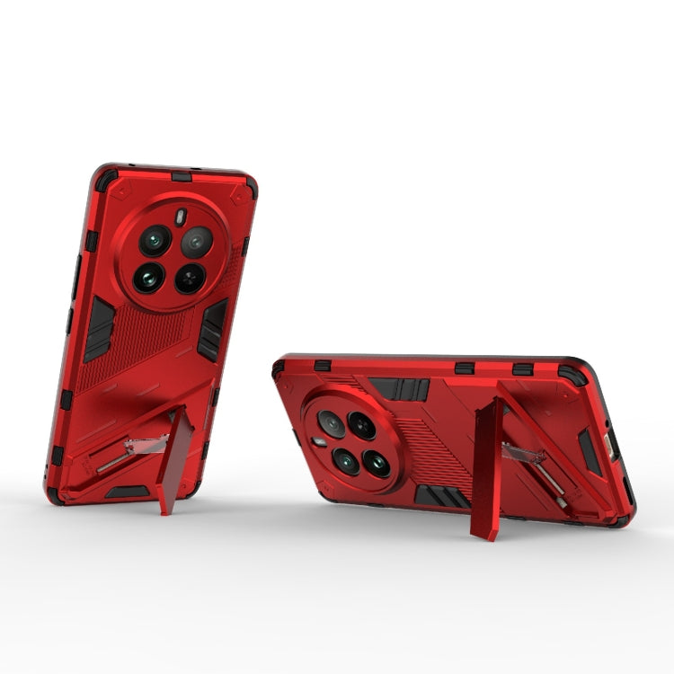 For Realme 12 Pro 5G Global Punk Armor 2 in 1 PC + TPU Phone Case with Holder(Red) - Realme Cases by buy2fix | Online Shopping UK | buy2fix