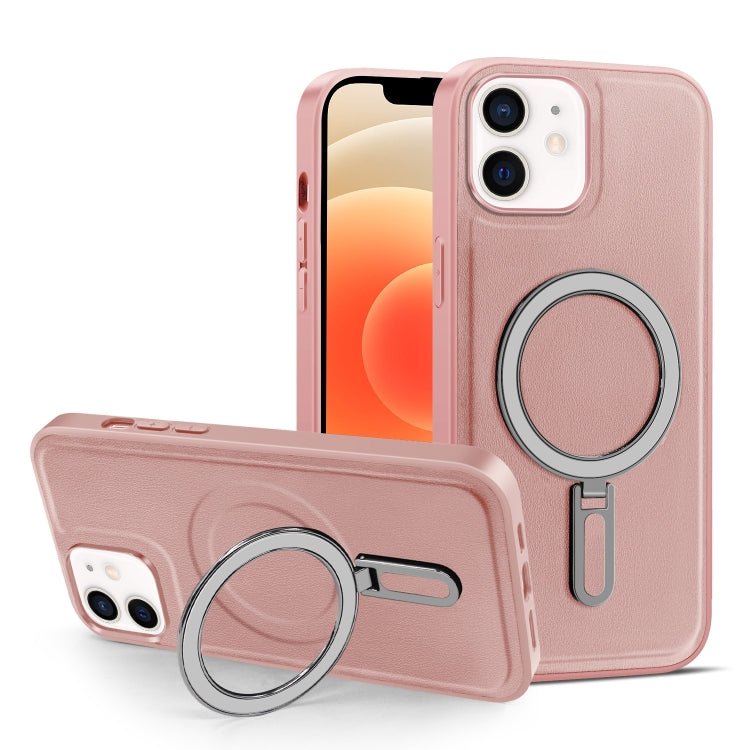 For iPhone 12 / 12 Pro MagSafe Magnetic Holder Phone Case(Pink) - iPhone 12 / 12 Pro Cases by buy2fix | Online Shopping UK | buy2fix