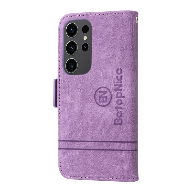 For Samsung Galaxy S24 Ultra BETOPNICE Dual-side Buckle Leather Phone Case(Purple) - Galaxy Phone Cases by BETOPNICE | Online Shopping UK | buy2fix