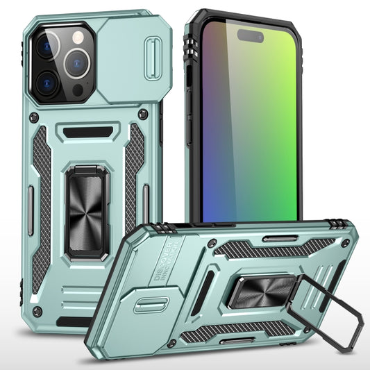 For iPhone 16 Pro Armor PC + TPU Camera Shield Phone Case(Alpine Green) - iPhone 16 Pro Cases by buy2fix | Online Shopping UK | buy2fix