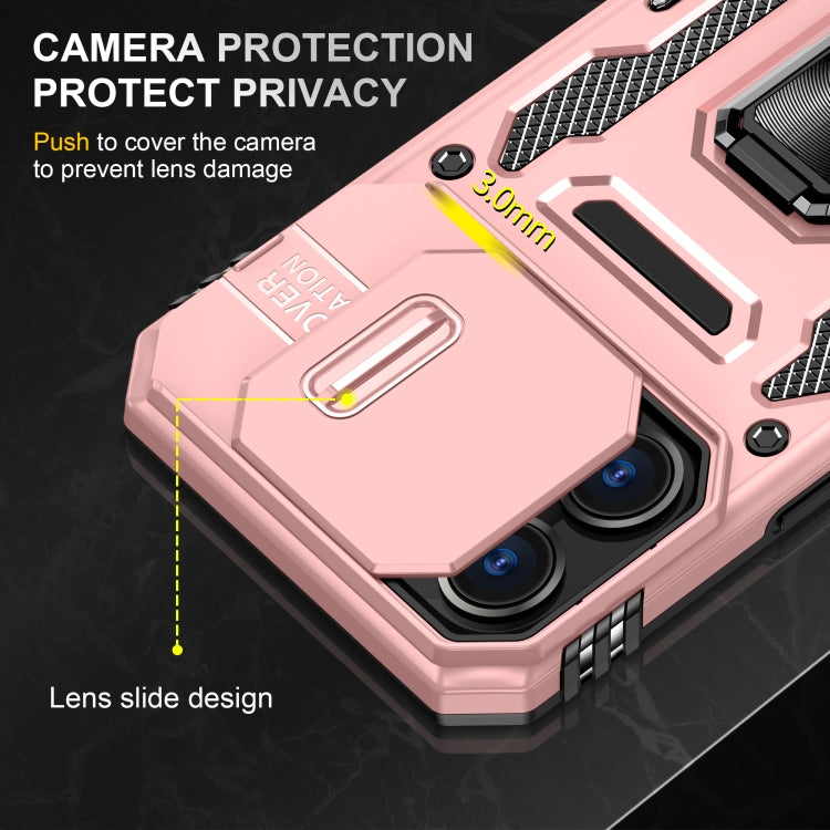 For iPhone 16 Pro Armor PC + TPU Camera Shield Phone Case(Rose Gold) - iPhone 16 Pro Cases by buy2fix | Online Shopping UK | buy2fix