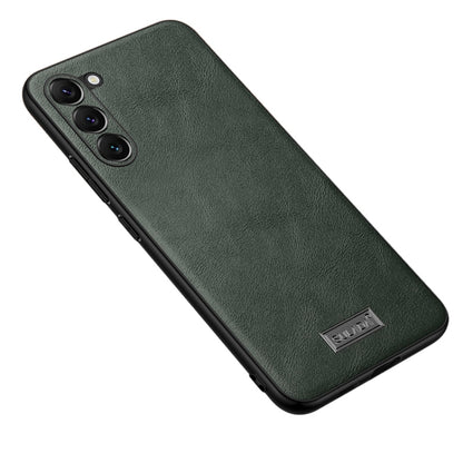 For Samsung Galaxy S24 5G SULADA Shockproof TPU + Handmade Leather Phone Case(Green) - Galaxy S24 5G Cases by SULADA | Online Shopping UK | buy2fix