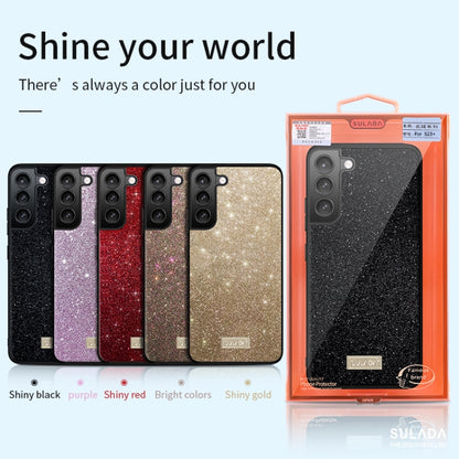 For Samsung Galaxy S24 5G SULADA Glittery TPU + Handmade Leather Phone Case(Gold) - Galaxy S24 5G Cases by SULADA | Online Shopping UK | buy2fix