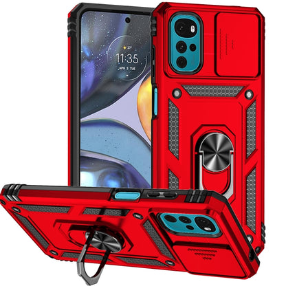 For Motorola Moto G22 5G / Moto G Play 2024 Sliding Camshield Holder Phone Case(Red) - Motorola Cases by buy2fix | Online Shopping UK | buy2fix