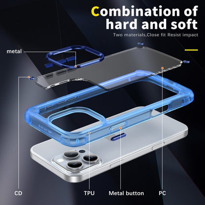 For iPhone 16 Pro Max Skin Feel TPU + PC Phone Case(Transparent Blue) - iPhone 16 Pro Max Cases by buy2fix | Online Shopping UK | buy2fix