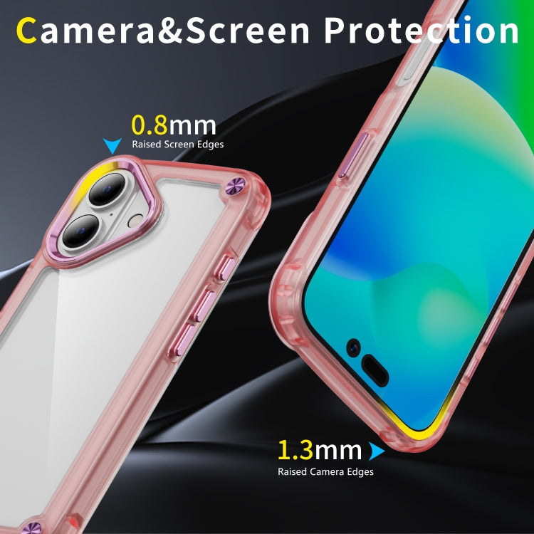 For iPhone 16 Plus Skin Feel TPU + PC Phone Case(Transparent Pink) - iPhone 16 Plus Cases by buy2fix | Online Shopping UK | buy2fix