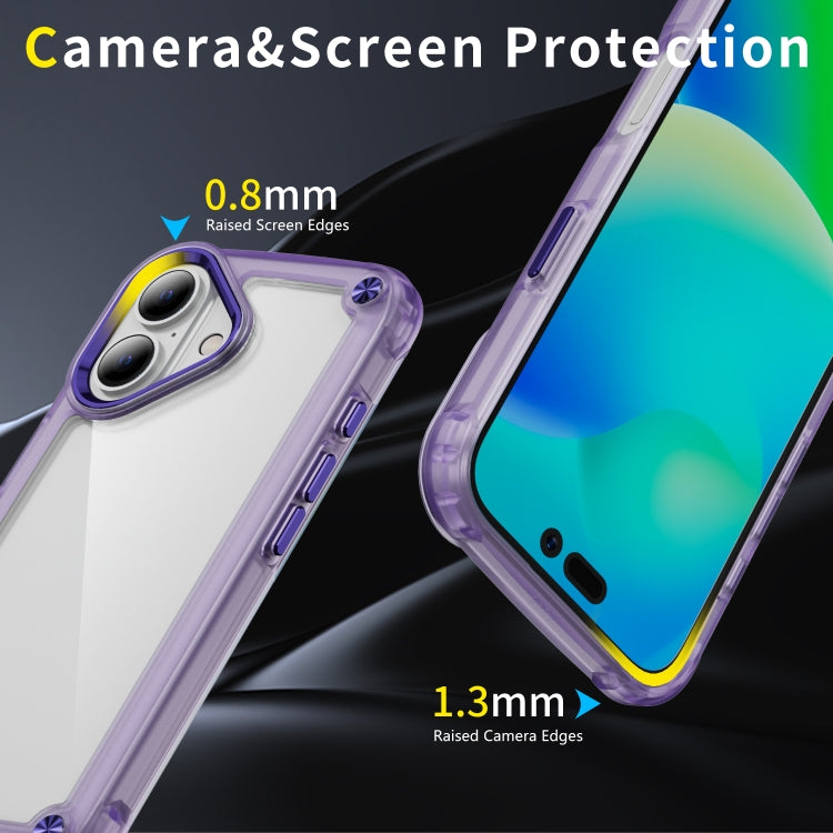 For iPhone 16 Plus Skin Feel TPU + PC Phone Case(Transparent Purple) - iPhone 16 Plus Cases by buy2fix | Online Shopping UK | buy2fix