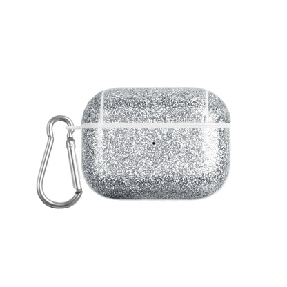 For AirPods Pro Glitter Powder Skin Texture PC TWS Earphone Case(Silver) - For AirPods Pro by buy2fix | Online Shopping UK | buy2fix