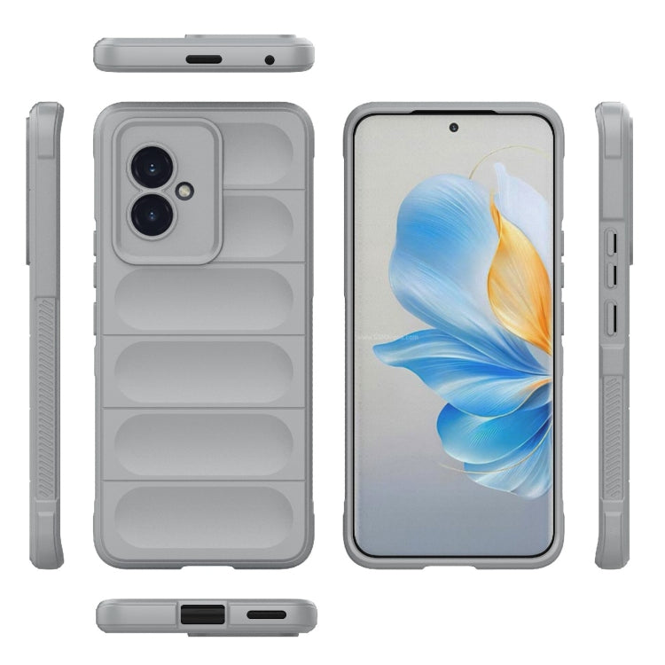 For Honor 100 5G Magic Shield TPU + Flannel Phone Case(Grey) - Honor Cases by buy2fix | Online Shopping UK | buy2fix