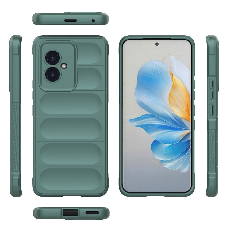 For Honor 100 5G Magic Shield TPU + Flannel Phone Case(Dark Green) - Honor Cases by buy2fix | Online Shopping UK | buy2fix