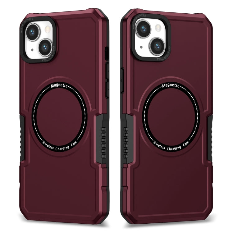 For iPhone 15 Plus MagSafe Shockproof Armor Phone Case(Wine Red) - iPhone 15 Plus Cases by buy2fix | Online Shopping UK | buy2fix