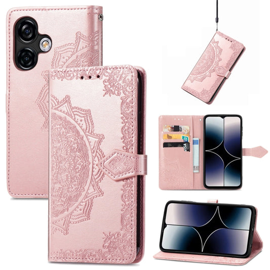 For Ulefone Note 16 Pro Mandala Flower Embossed Leather Phone Case(Rose Gold) - Ulefone Cases by buy2fix | Online Shopping UK | buy2fix