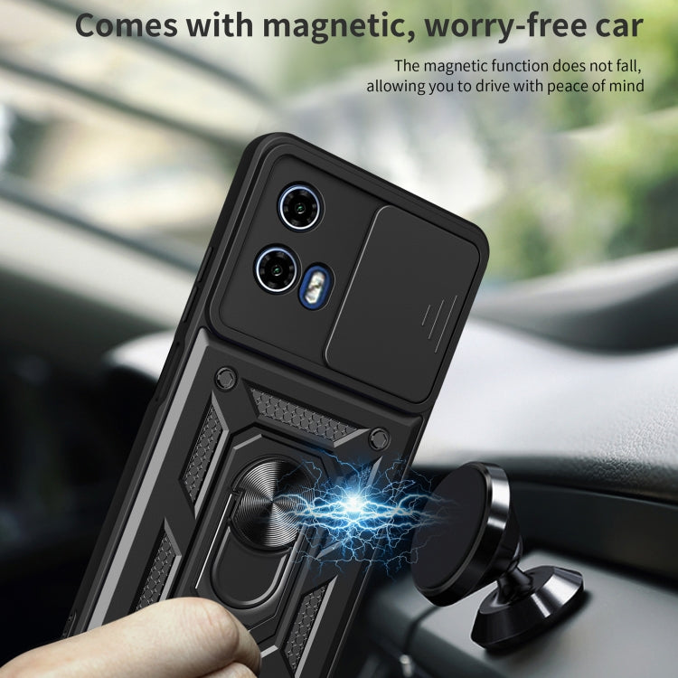 For Motorola Moto G04 / G24 Sliding Camera Cover Design TPU Hybrid PC Phone Case(Black) - Motorola Cases by buy2fix | Online Shopping UK | buy2fix