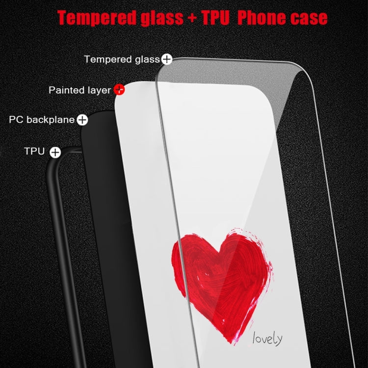 For iPhone 16 Plus Colorful Painted Glass Phone Case(Red Heart) - iPhone 16 Plus Cases by buy2fix | Online Shopping UK | buy2fix