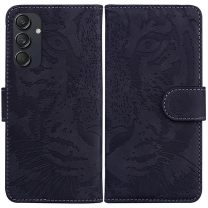 For Samsung Galaxy M55 Tiger Embossing Pattern Flip Leather Phone Case(Black) - Galaxy Phone Cases by buy2fix | Online Shopping UK | buy2fix