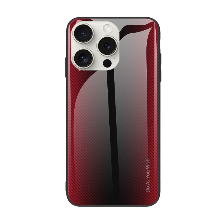 For iPhone 16 Pro Max Texture Gradient Glass TPU Phone Case(Red) - iPhone 16 Pro Max Cases by buy2fix | Online Shopping UK | buy2fix