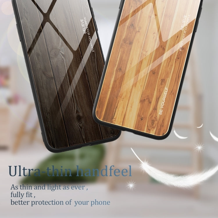 For iPhone 16 Pro Max Wood Grain Glass Phone Case(Black) - iPhone 16 Pro Max Cases by buy2fix | Online Shopping UK | buy2fix