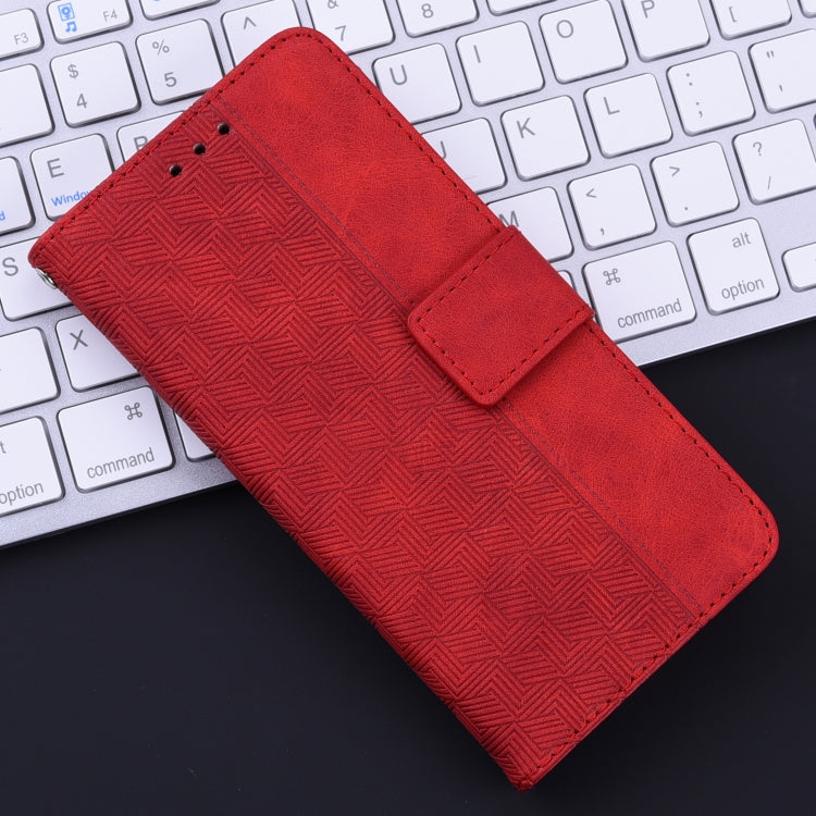 For iPhone SE 2024 Geometric Embossed Leather Phone Case(Red) - More iPhone Cases by buy2fix | Online Shopping UK | buy2fix