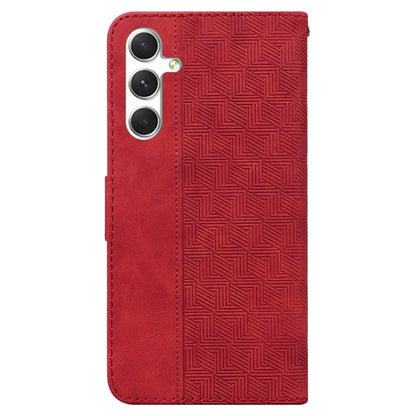 For Samsung Galaxy S24+ 5G Geometric Embossed Leather Phone Case(Red) - Galaxy S24+ 5G Cases by buy2fix | Online Shopping UK | buy2fix