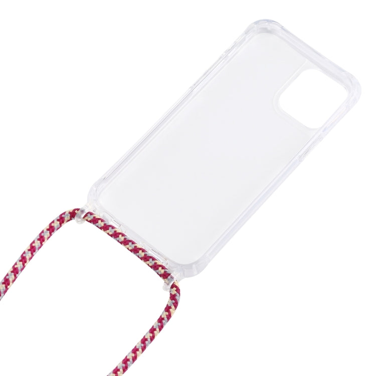 For iPhone 16 Transparent Acrylic Airbag Shockproof Phone Protective Case with Lanyard(Rose Purple) - iPhone 16 Cases by buy2fix | Online Shopping UK | buy2fix