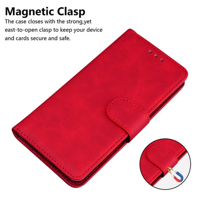 For iPhone 16 Pro Skin Feel Pure Color Flip Leather Phone Case(Red) - iPhone 16 Pro Cases by buy2fix | Online Shopping UK | buy2fix