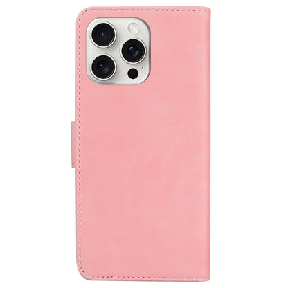 For iPhone 16 Pro Skin Feel Pure Color Flip Leather Phone Case(Pink) - iPhone 16 Pro Cases by buy2fix | Online Shopping UK | buy2fix