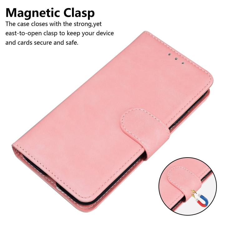 For Motorola Moto G Power 5G 2024 Skin Feel Pure Color Flip Leather Phone Case(Pink) - Motorola Cases by buy2fix | Online Shopping UK | buy2fix