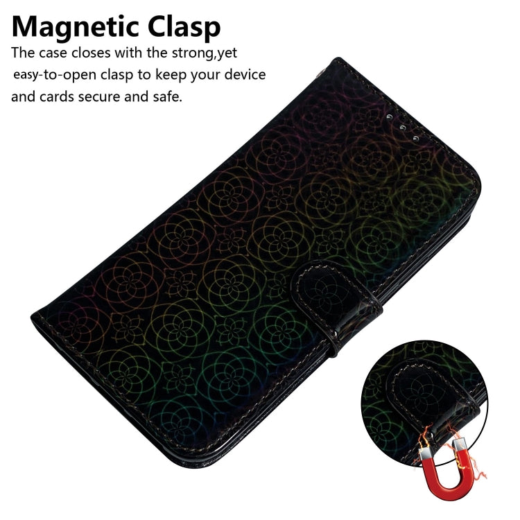 For iPhone 16 Colorful Magnetic Buckle Leather Phone Case(Black) - iPhone 16 Cases by buy2fix | Online Shopping UK | buy2fix