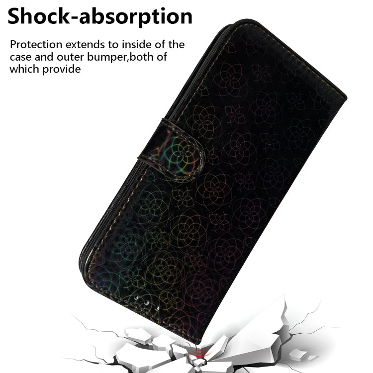 For iPhone 16 Colorful Magnetic Buckle Leather Phone Case(Black) - iPhone 16 Cases by buy2fix | Online Shopping UK | buy2fix