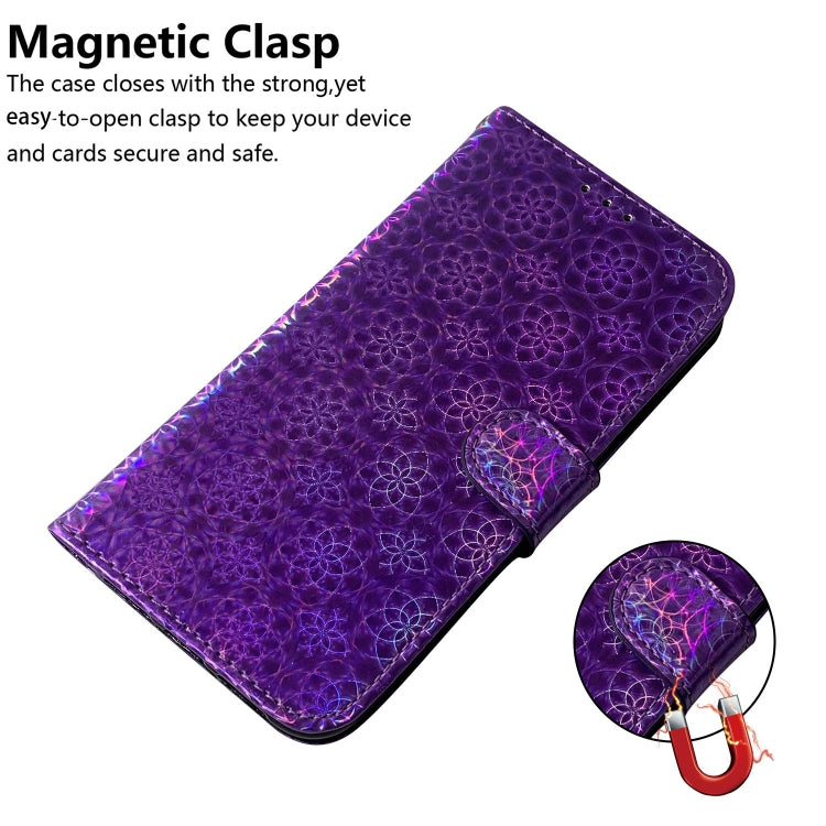 For Motorola Moto G Play 4G 2024 Colorful Magnetic Buckle Leather Phone Case(Purple) - Motorola Cases by buy2fix | Online Shopping UK | buy2fix